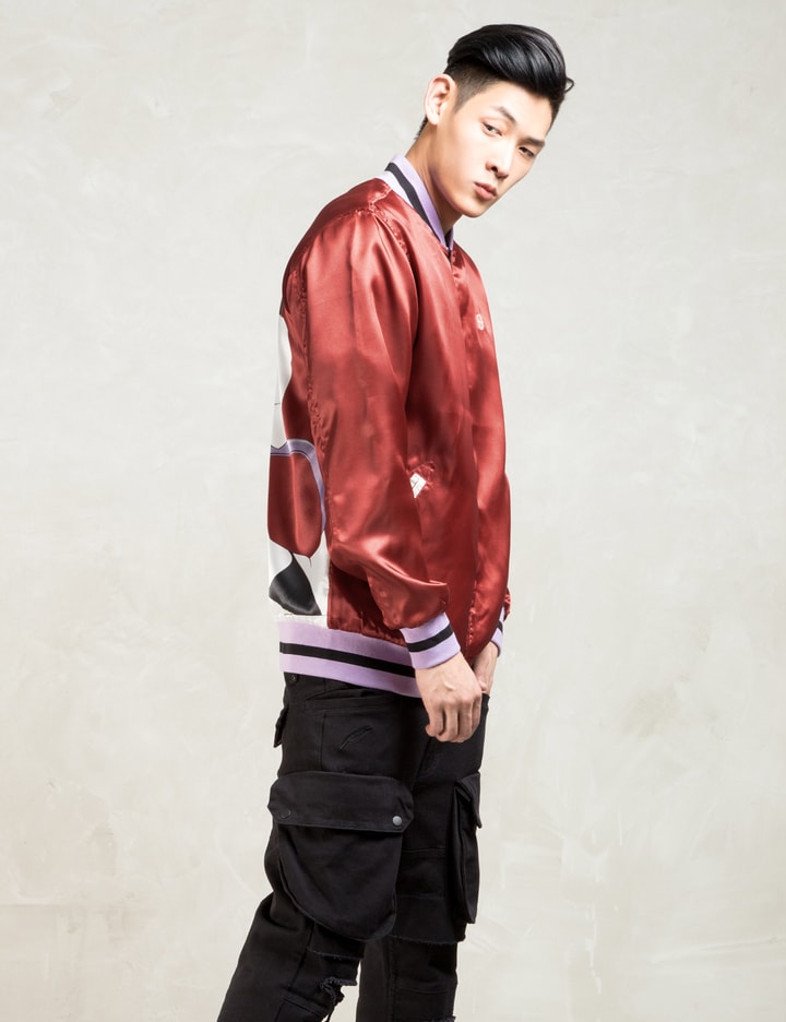 Red Huf X Nagel Reversible Satin Bomber Jacket Placeholder Image