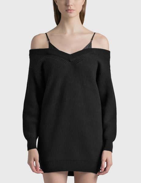 T By Alexander Wang リブコットンのVネック セーター ドレス
