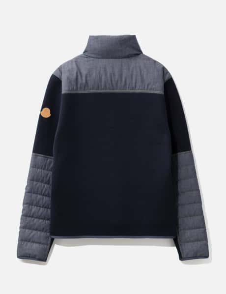 Padded Snake-Quilted Denim Cardigan view 8