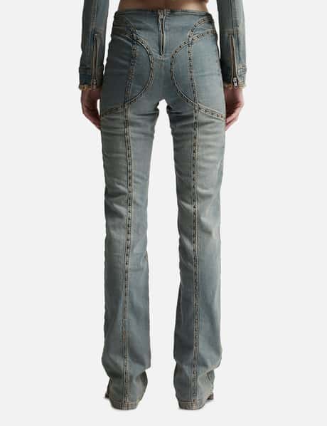 Sunset Wash Lara Laced Denim Studded Trousers view 9