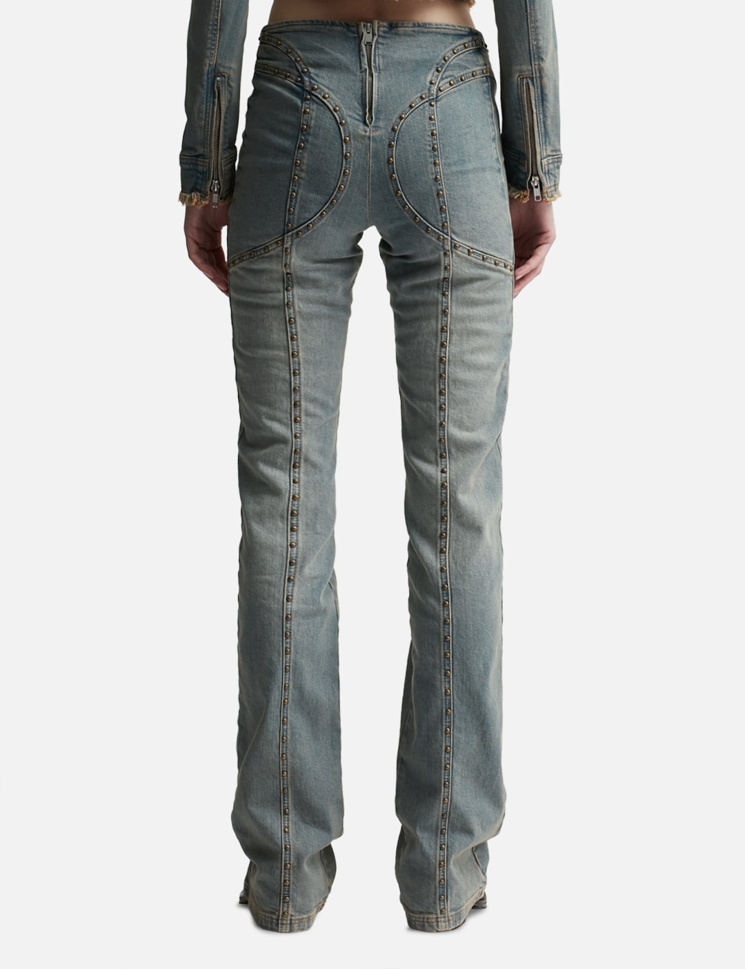 Sunset Wash Lara Laced Denim Studded Trousers view 15