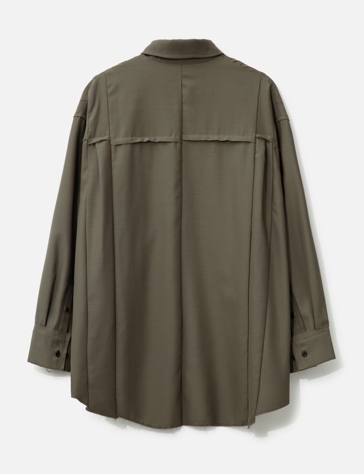 Khaki Wool Oversize d Reconstructed Sames Shirt Placeholder Image