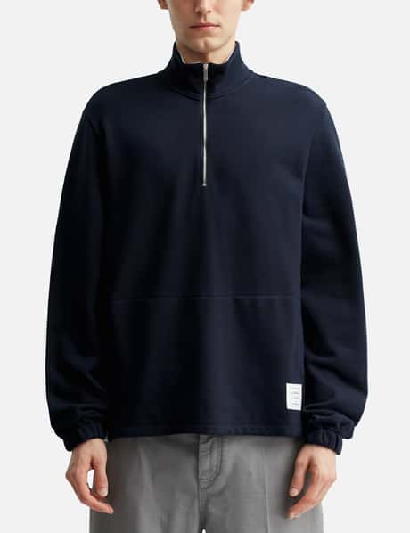 Thom Browne Classic 4-bar Jersey Half Zip Pullover HBX