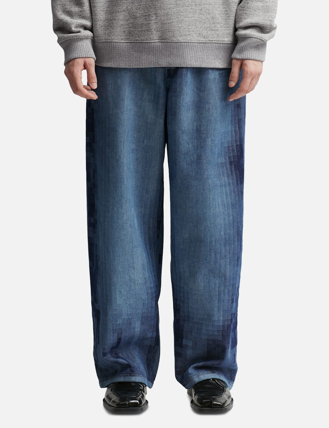 Bonsir Blue/Black Baggy Jeans Men Fashion Casual Oversized Wide Leg Je –  bonsir