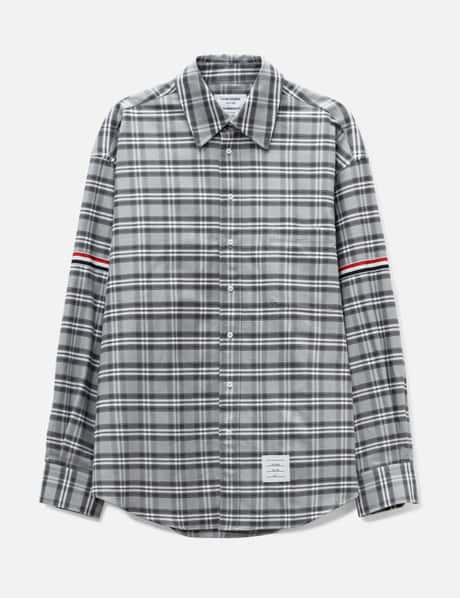 Thom Browne Prince of Wales Check Twill Armband Oversized Shirt