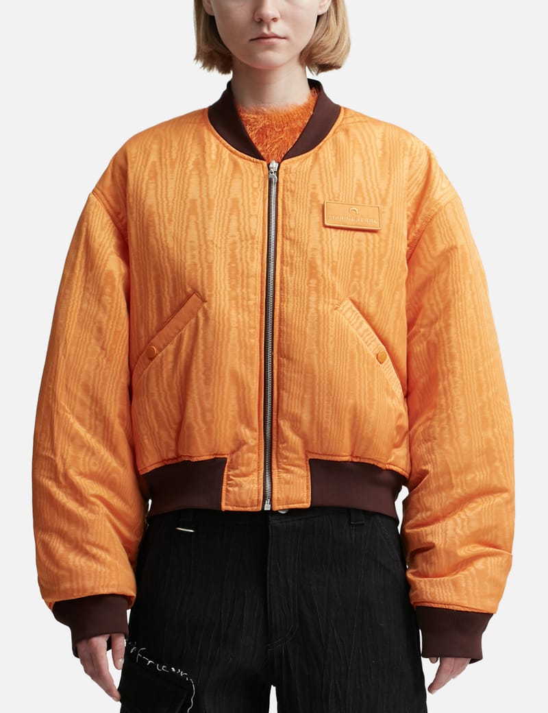 Marine Serre Oriental Towels cropped jacket - Orange
