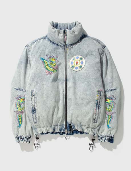 99%IS- WASHED DENIM PUFFER "YONG JAMBA"