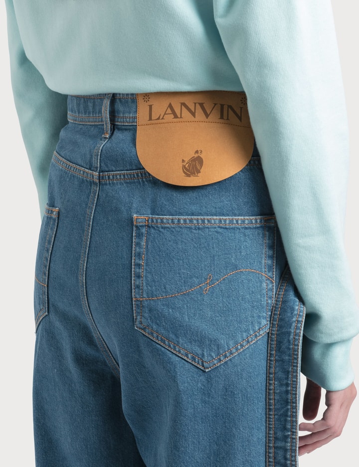 Lanvin logo-jacquard Denim Skirt - Blue