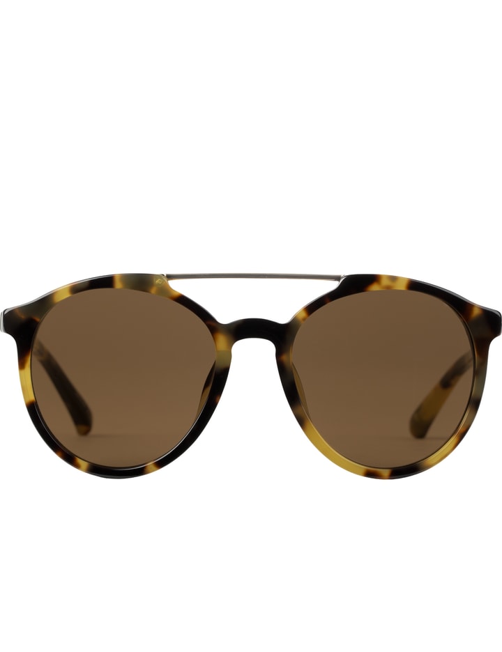 Brown Linda Farrow Pl90c5sun T-shell/ Lt Gold Layered Aviator Sunglasses With Brown Lens Placeholder Image