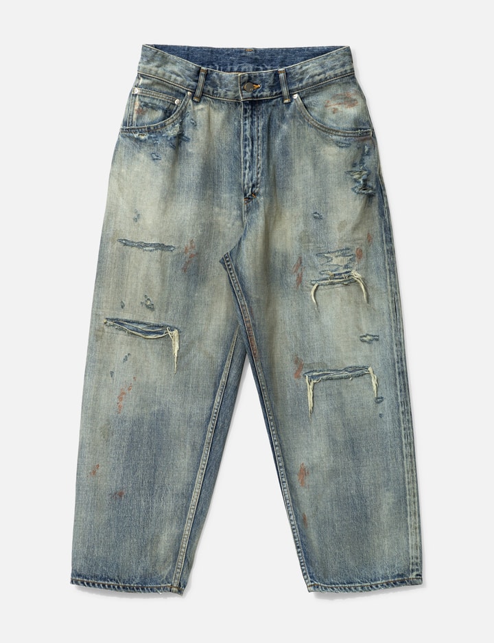 Ancellm Remake Selvedge Tapered 5p Denim Pants In Blue