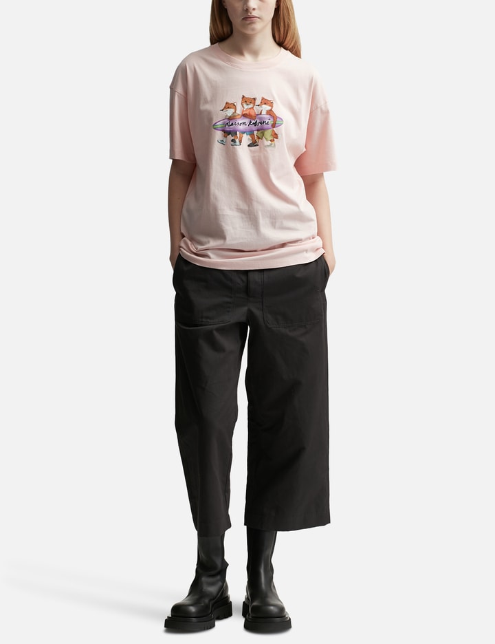Shop Maison Kitsuné Surfing Foxes Relaxed Tee-shirt In Pink
