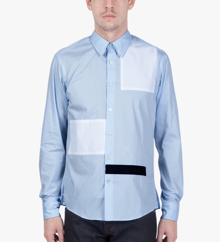 Pale Blue/White/Navy Stanway Soft Collar Shirt Placeholder Image