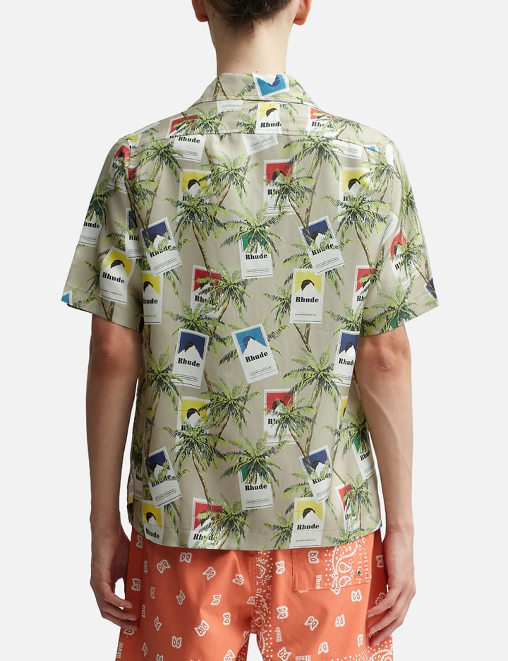 rhude cigarette shirt 'cigarette' bowling in Silk inspired print in soothing teal and white tones Rhude - Cigarette Print Button