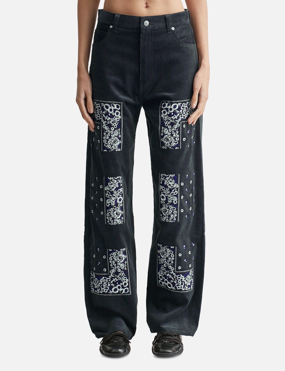 Bandana Embroidery Corduroy Pants view 6