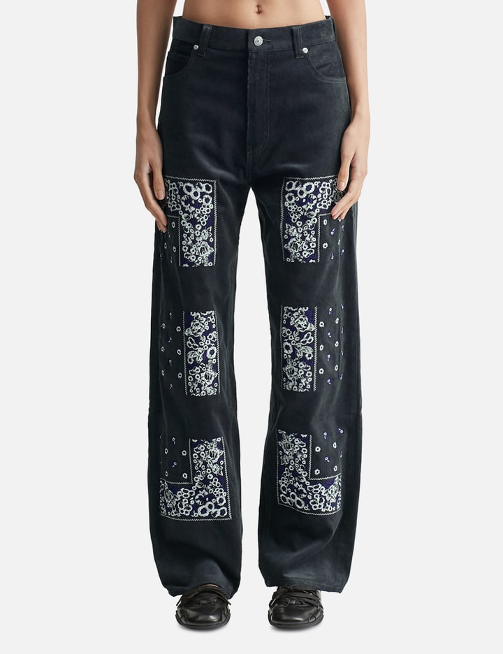 Bandana Embroidery Corduroy Pants Placeholder Image