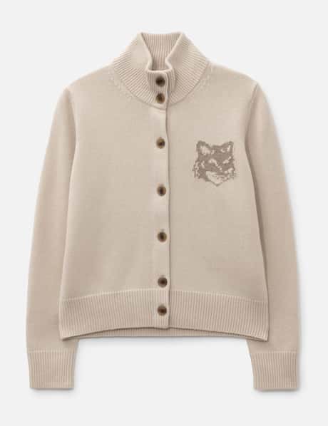 메종 키츠네 Fox Head Intarsia Merino High Neck Cardigan