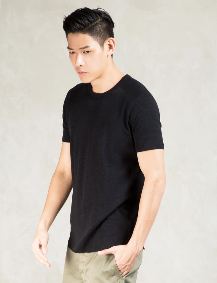 Black 1x1 Slub S/s Crewneck T-shirt Placeholder Image