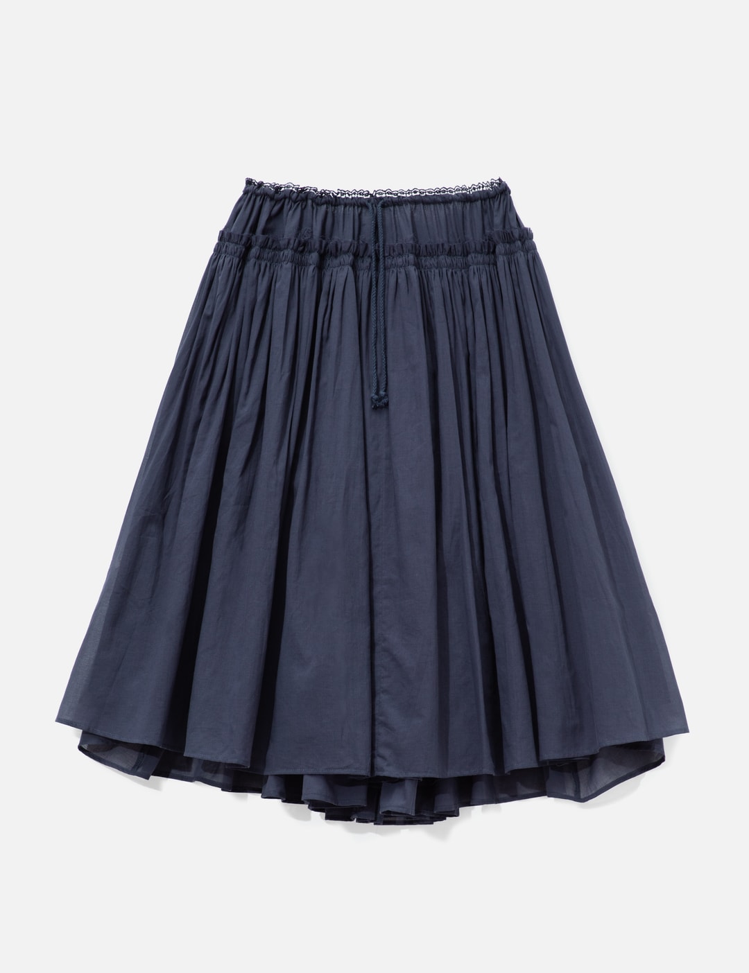 Glowny Lace String Gathered Long Skirt In Blue