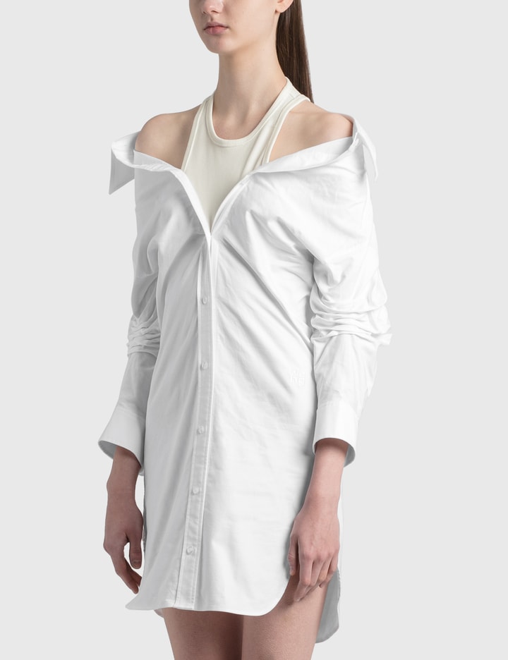 Off-Shoulder Shirt Dress With Inner Tank Placeholder Image