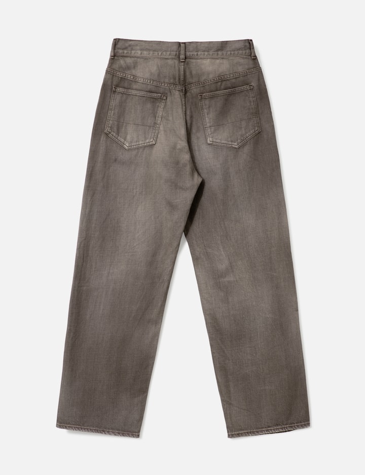 Ancellm Tapared Denim Pants In Brown