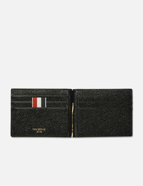 Money Clip Wallet In Black Pebble Grain view 8