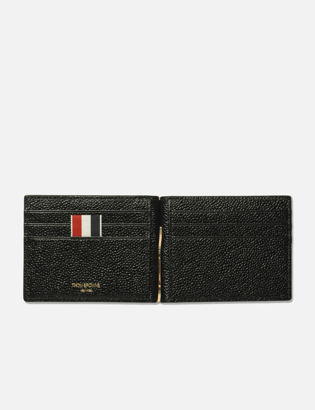 Money Clip Wallet In Black Pebble Grain view 9