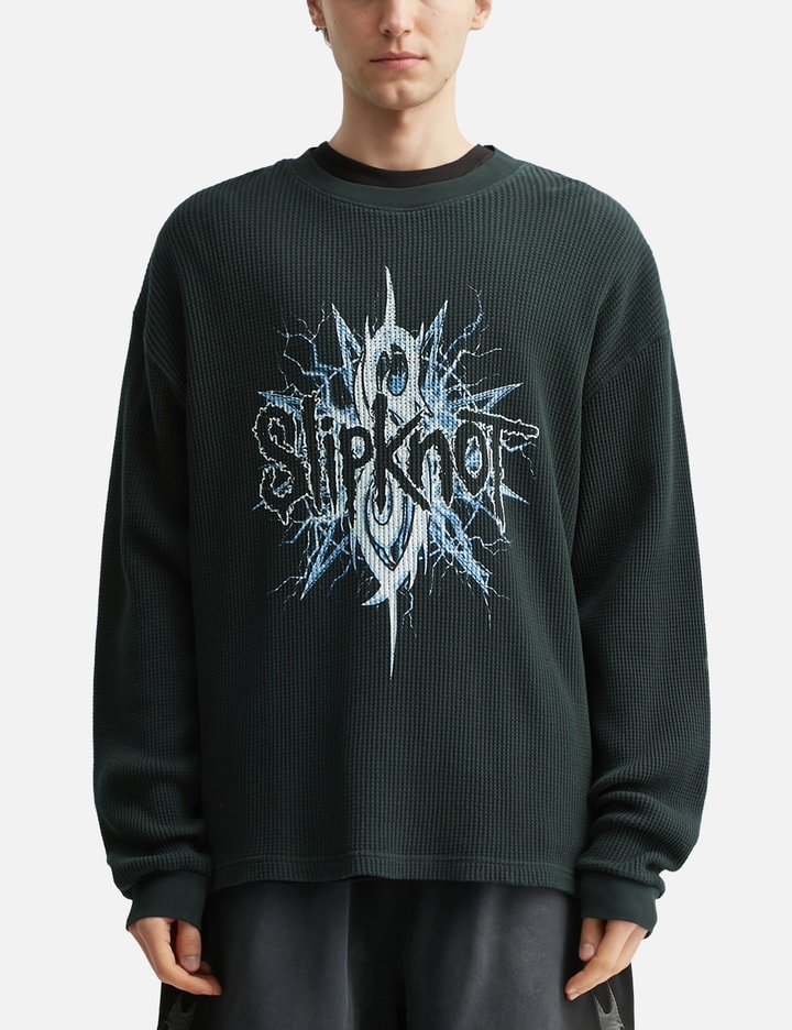 Pleasures X Slipknot Spit Thermal Long Sleeve In Black