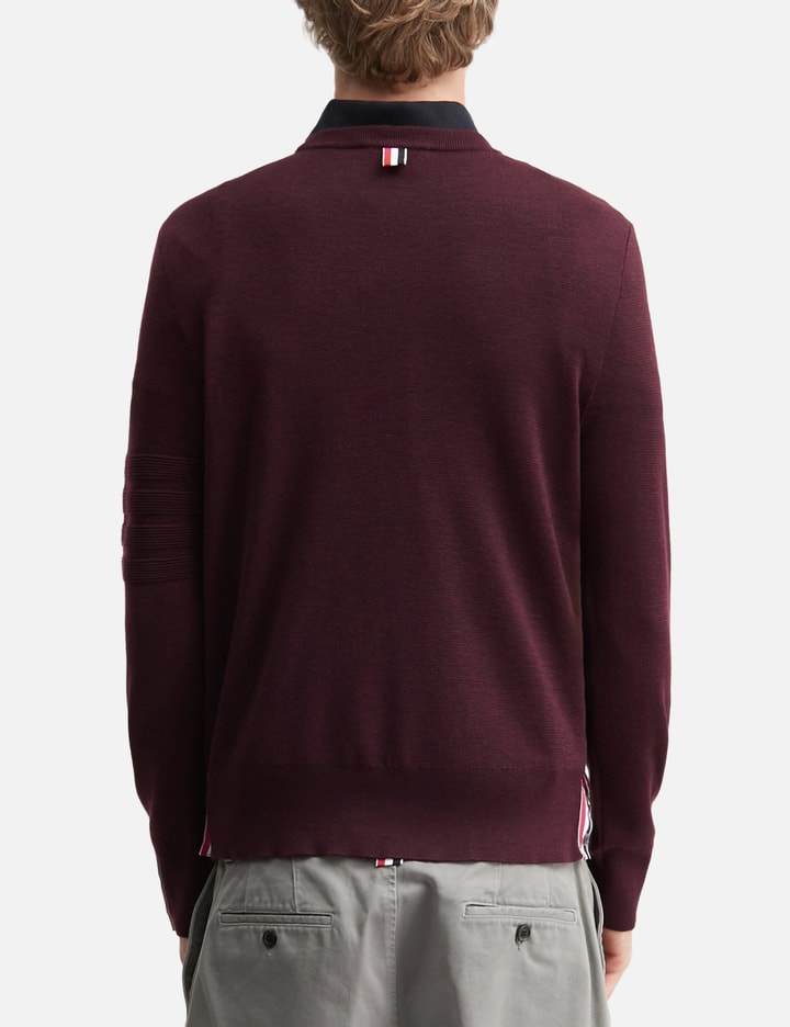 Thom Browne Ottoman Milano Stitch 4-Bar Bomber Pullover