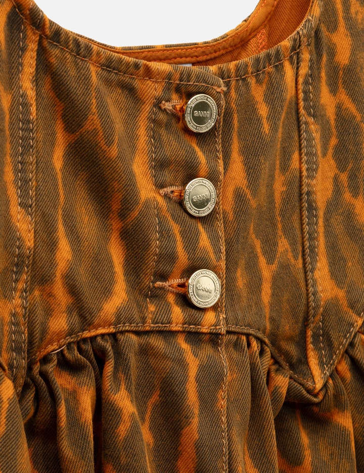 Ganni Dress In Leopard Denim