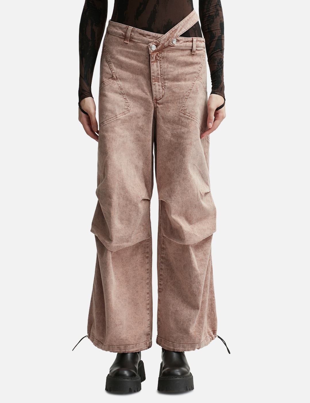 WASHED DENIM CARGO PANTS view 13