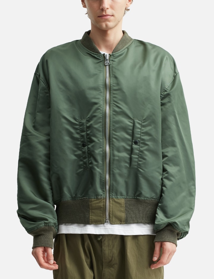 Junya Watanabe Man x Rebuild By Needles Cotton Nylon Oxford Reversible Bomber Jacket Placeholder Image