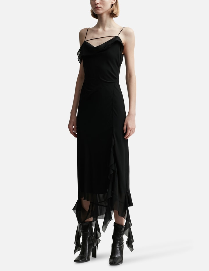 Shop Acne Studios Ruffle Strap Dress In Black