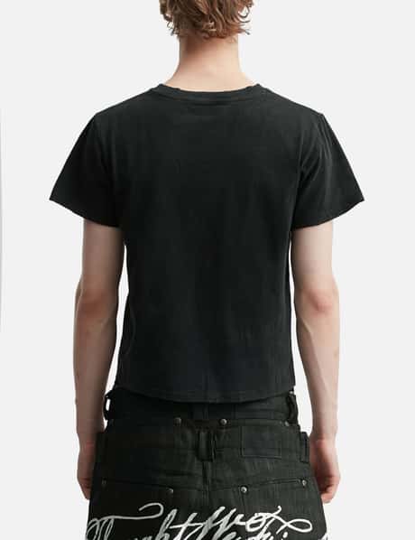 "Sera" Cursive Fitted T-Shirt In Washed Black view 12