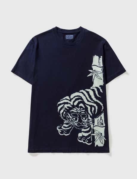BLUE BLUE JAPAN Bamboo Tiger Pattern T-shirt