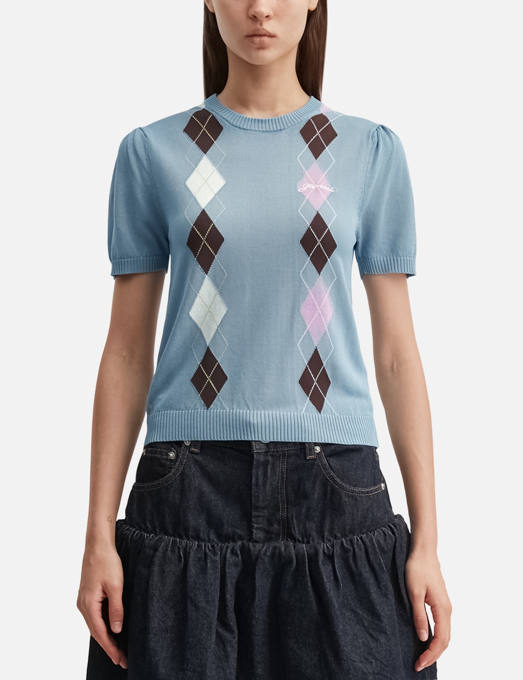 Light Cotton Argyle T-Shirt view 18
