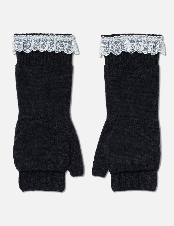 Ganni Compact Wool Lace Mittens