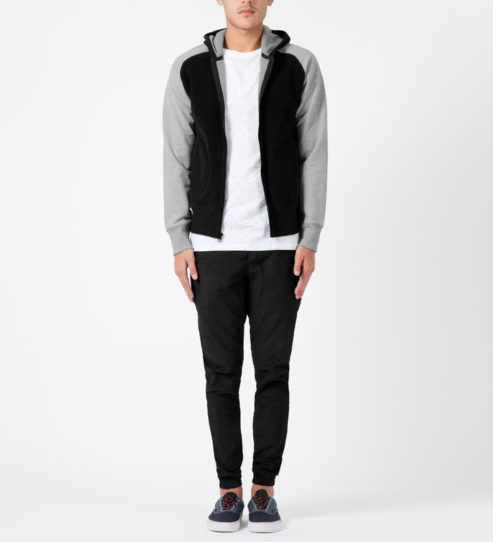 Black/Heather Grey RC-3266 Polartec L/S Zip Front Hoodie Placeholder Image