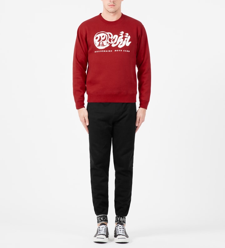 Billionaire Boys Club Red SKLOCT OG Logo Crewneck Sweater