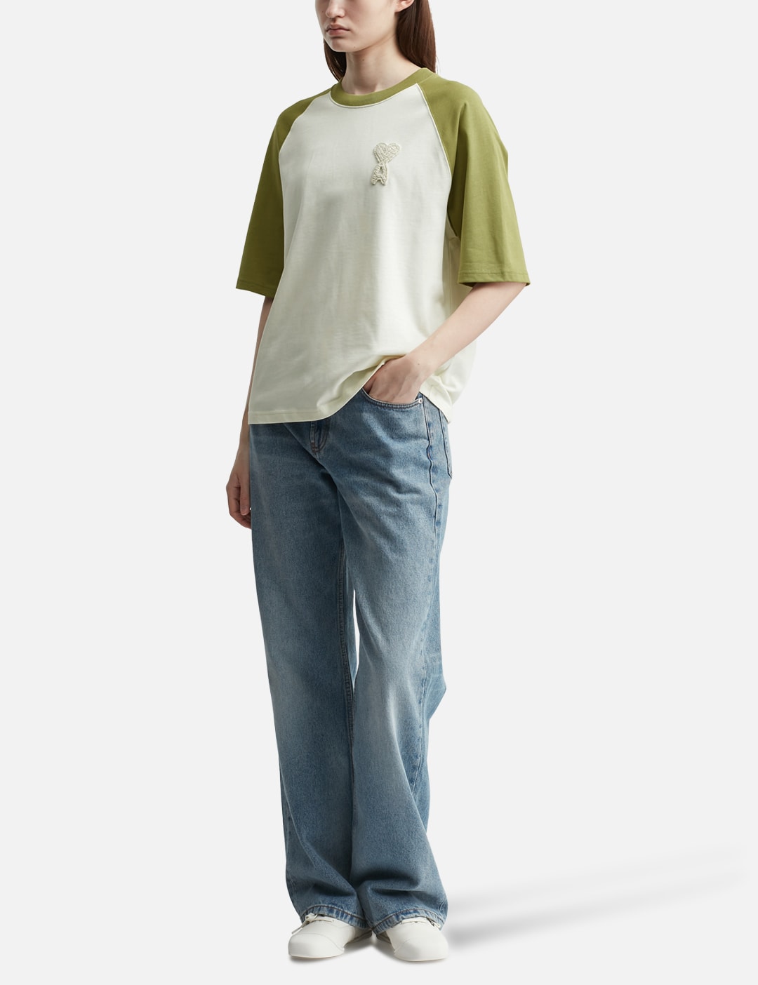 De Coeur Two Tone Thick Cotton Jersey T-Shirt view 16