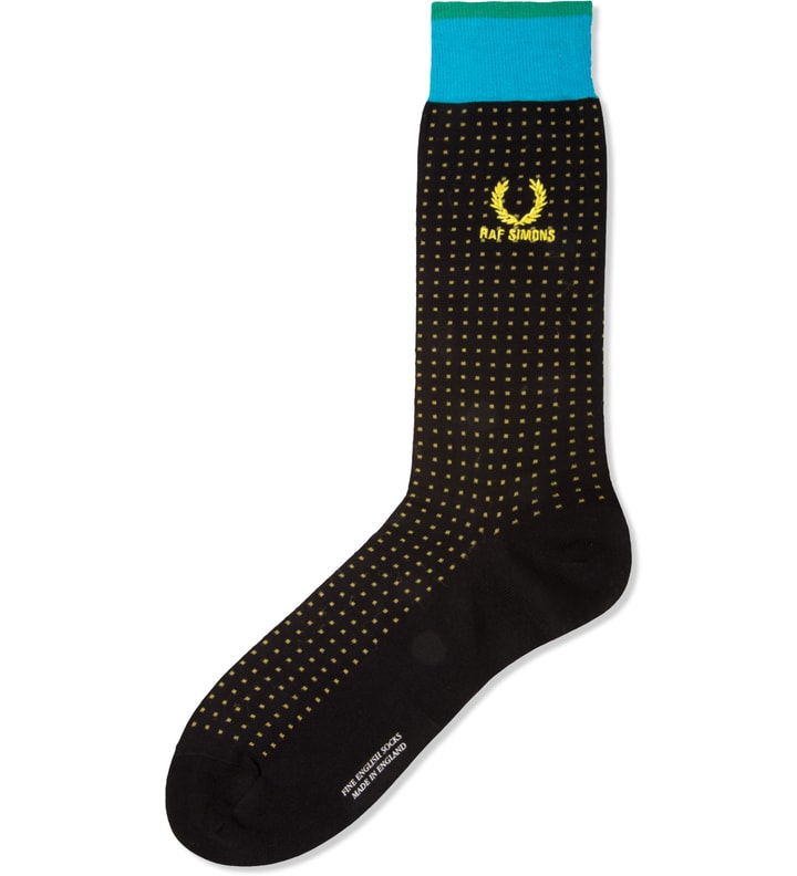 Raf Simon x Fred Perry Black Jacquard Square Socks Placeholder Image