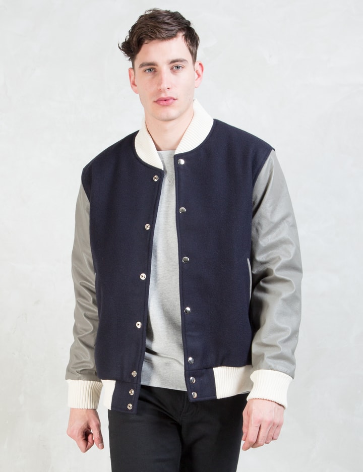 Navy/Grey Classic Varsity Jacket Placeholder Image