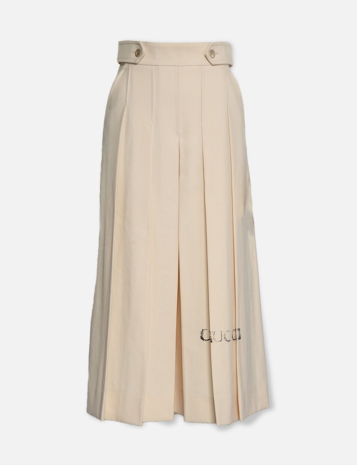 GUCCI Pleated Culottes in Ecru Wool Placeholder Image