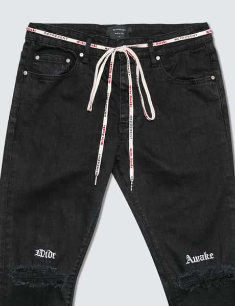 Represent Wide Awake Destroyer Denim Jeans HBX - Main Image