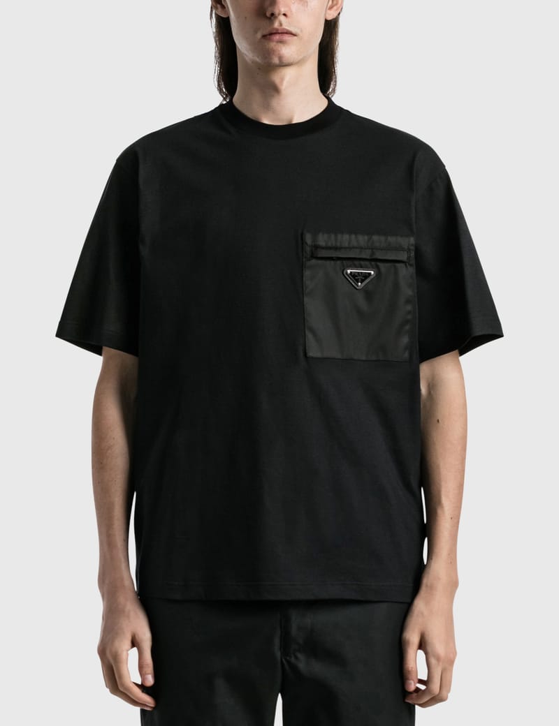 Cotton T-shirt With Nylon Pocket 