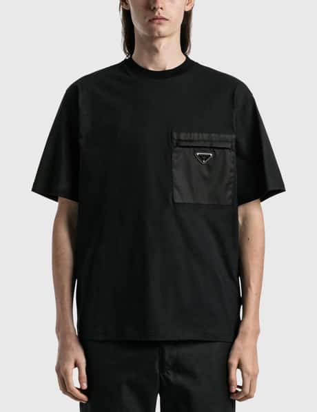 Prada - Cotton Logo Plaque T-Shirt  HBX - Globally Curated Fashion and  Lifestyle by Hypebeast