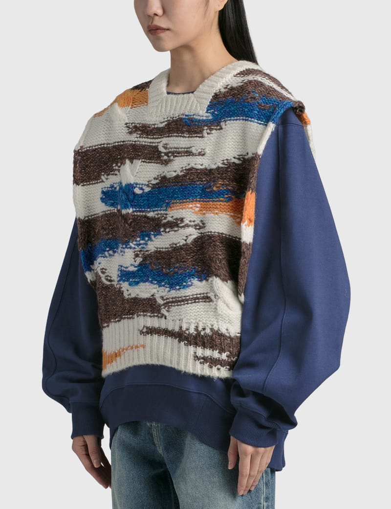 ADER ERROR ネイビー Vネックベスト ADER ERROR ネイビー Vネック 