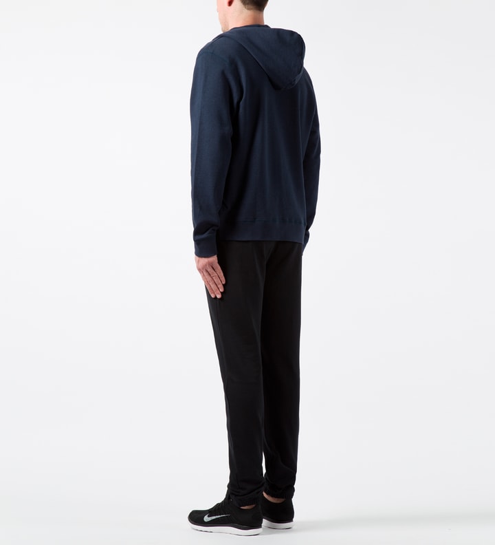 SUNSPEL Navy Melange Zip Front Hoodie