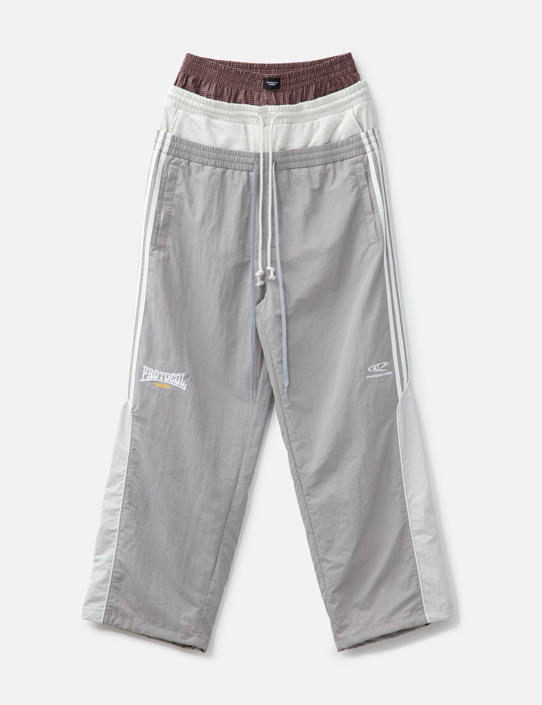 Protocol-Index 3 Layered Track Pants - Oversized, layered-waist 