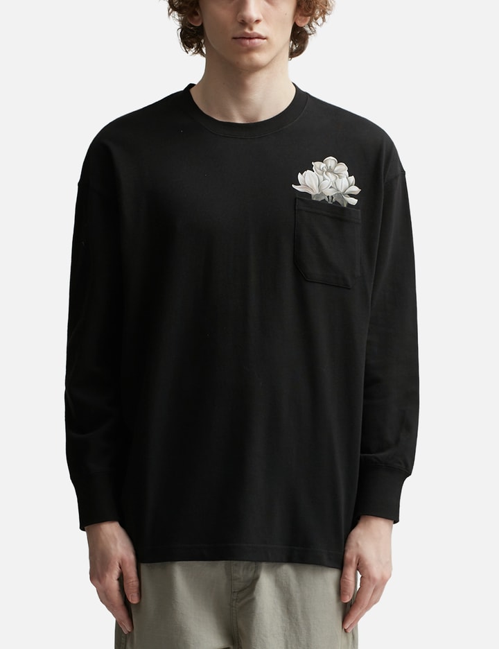 Black Flower Long Sleeve T-shirt Placeholder Image