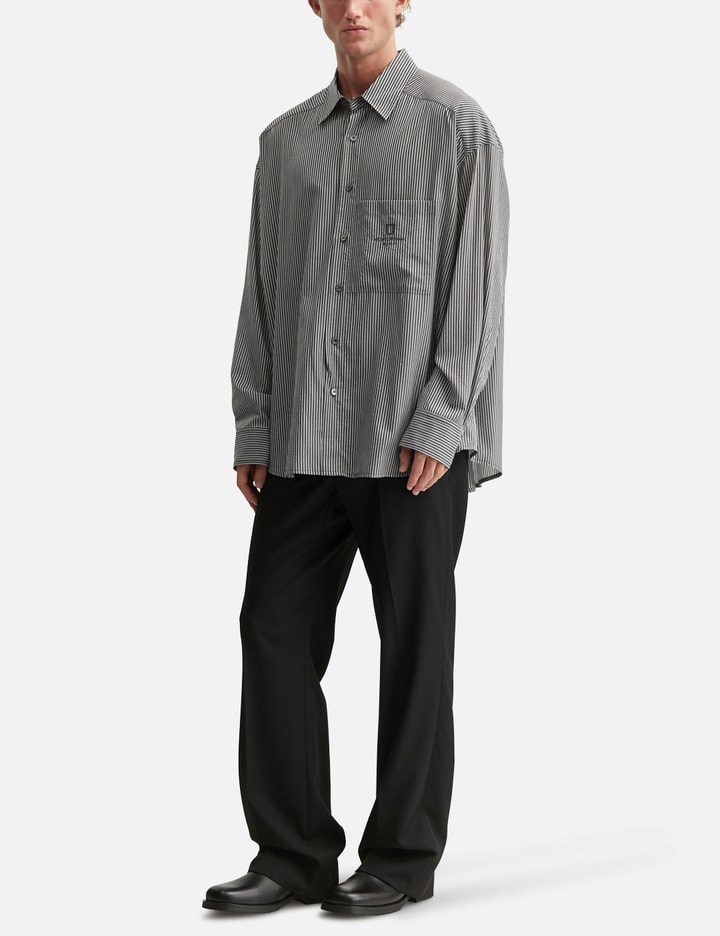 Wooyoungmi Black Stripe Over Size Shirt